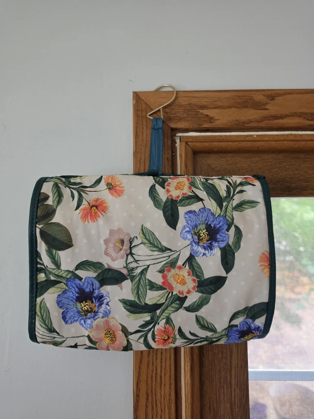 Sonia Kashuk Teal Floral Hanging Organizer